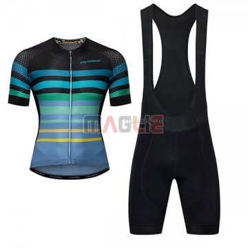 Maglia Ykywbike AA07 ADH07 Manica Corta 2017 Nero e Celeste