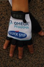 2012 Quick Step Guanto Ciclismo Bianco e Nero