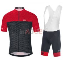 2018 Maglia Gore C3 Optiline Manica Corta Rosso e Nero