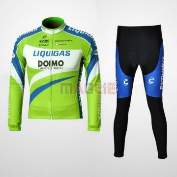 Maglia Liquigas manica lunga 2010 blu e verde