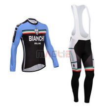 Maglia Bianchi manica lunga 2014 nero e celeste