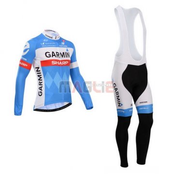 Maglia Garmin manica lunga 2014 azzurro e bianco