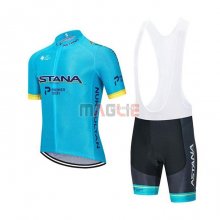 Maglia Astana Manica Corta 2020 Blu Giallo