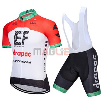 Maglia Cannondale Drapac Manica Corta 2018 Bianco e Arancione