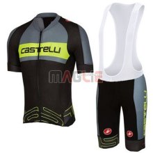 Maglia Castelli manica corta 2016 verde e nero