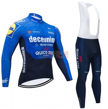 Maglia Deceuninck Quick Step Manica Lunga 2021 Blu Nero