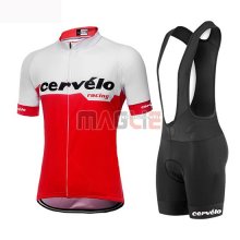 Maglia Donne Cervelo Manica Corta 2019 Bianco Rosso