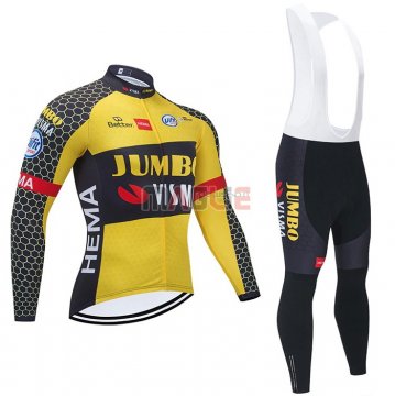 Maglia Jumbo Visma Manica Lunga 2021 Giallo Nero