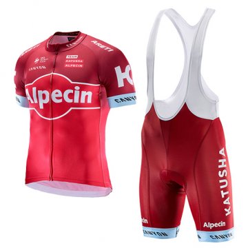 Maglia Katusha Alpecin Manica Corta 2017 rosso