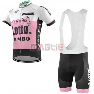 Maglia Lotto NL-Jumbo Manica Corta 2019 Rosa Bianco