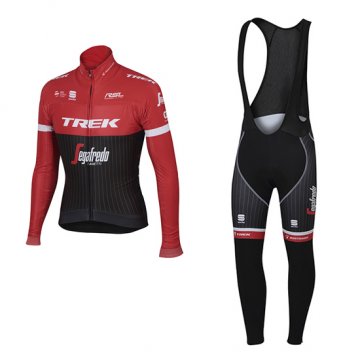 Maglia Trek Segafredo Manica Lunga 2017 nero e rosso