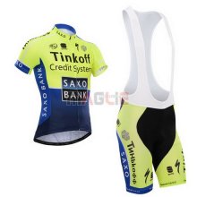 Maglia SaxoBank manica corta 2014 blu e verde