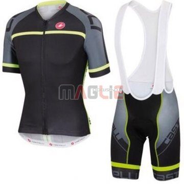 Maglia Castelli manica corta 2016 grigio e giallo