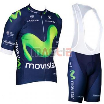 Maglia Movistar manica corta 2016 blu e verde