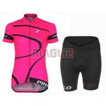 Donne Maglia Pinarello manica corta 2016 nero e fuxia