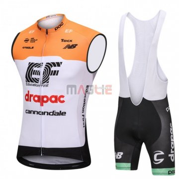 Gilet Antivento Cannondale Drapac 2018 Bianco e Arancione