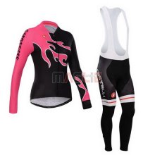 Donne Maglia Castelli manica lunga 2014 rosso e nero