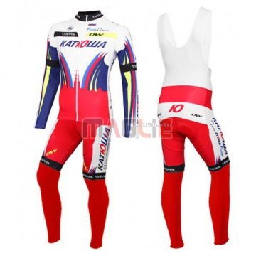 Maglia Katusha manica lunga 2016 rosso e bianco