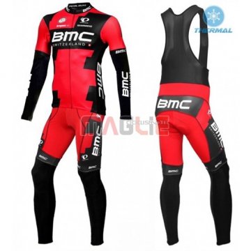 Maglia BMC manica lunga 2016 nero e rosso