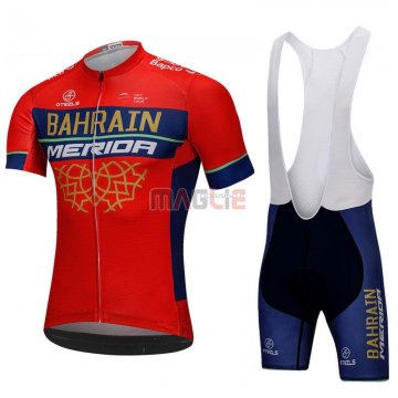 Maglia Bahrain Merida Manica Corta 2018 Rosso