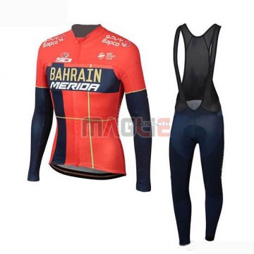 Maglia Bahrain Merida Manica Lunga 2019 Rosso(2)