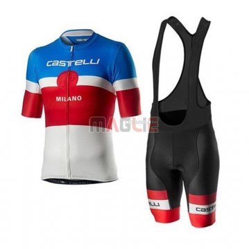 Maglia Castelli Manica Corta 2020 Blu Rosso Bianco