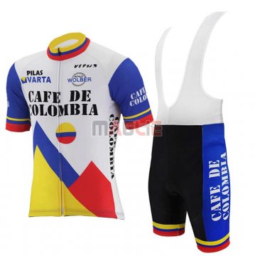 Maglia Colombia Manica Corta 2021 Bianco Blu