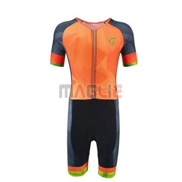 Maglia Emonder-Triathlon Manica Corta 2019 Arancione Grigio Nero