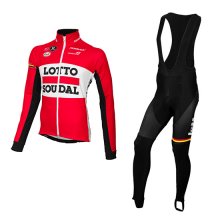 Maglia Lotto Soudal Manica Lunga 2015 rosso e nero