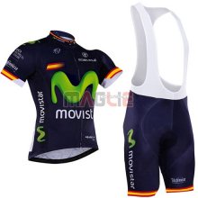 Maglia Movistar manica corta 2017 verde e blu