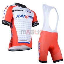 Maglia Katusha manica corta 2015 arancione e bianco