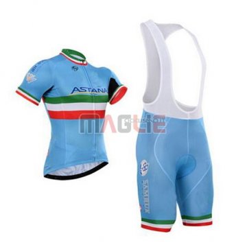 Maglia Astana manica corta 2016 blu e verde