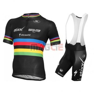 Maglia Quick Step manica corta 2016 rosso e nero