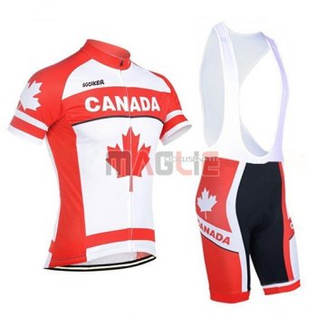 2018 Maglia Canada Manica Corta Arancione e Bianco