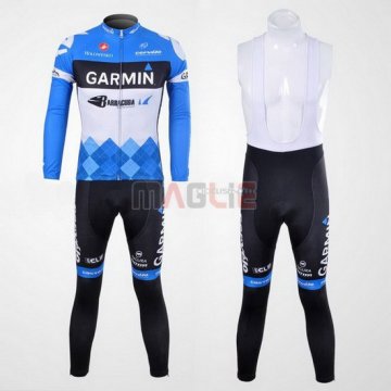 Maglia Garmin manica lunga 2012 bianco e celeste