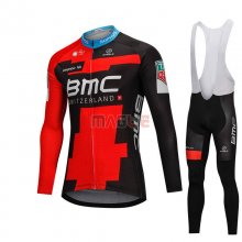 Maglia BMC Manica Lunga 2018 Rosso e Nero