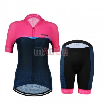 Maglia Donne Jokvie Manica Corta 2018 Rosa Spento Blu