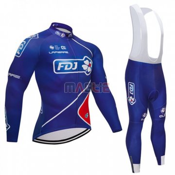 Maglia FDJ Manica Lunga 2018 Blu