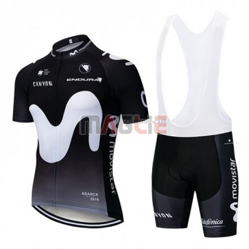 Maglia Movistar Manica Corta 2019 Nero Bianco