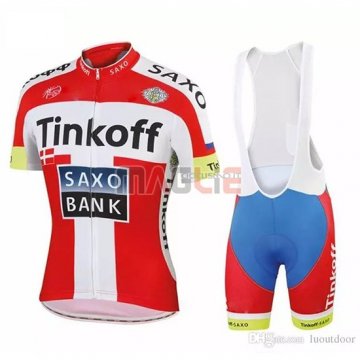 Maglia Tinkoff Saxo Bank Manica Corta 2018 Rosso Bianco