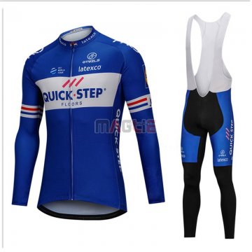 Maglia UCI Mondo Campione Quick Step Floors Manica Lunga 2018 Blu