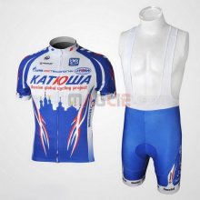 Maglia Katusha manica corta 2010 blu e bianco