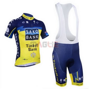 Maglia SaxoBank manica corta 2013 blu e giallo