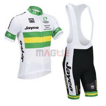 Maglia Jayco Australia manica corta 2013 bianco e verde