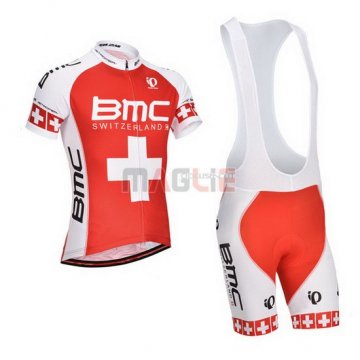 Maglia BMC manica corta 2014 arancione e bianco