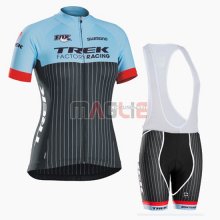 Donne Maglia Trek manica corta 2016 celeste e nero