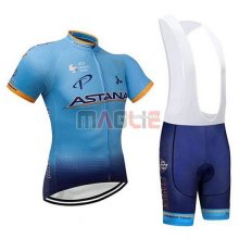 2018 Maglia Astana Manica Corta Blu