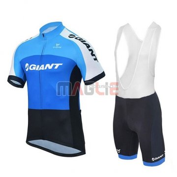 2018 Maglia Giant Club Sport Manica Corta Blu e Nero