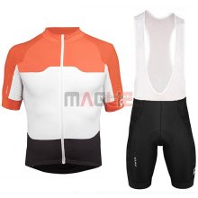 2018 Maglia POC Manica Corta Arancione e Bianco