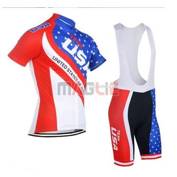 2018 Maglia USA Manica Corta Blu e Rosso